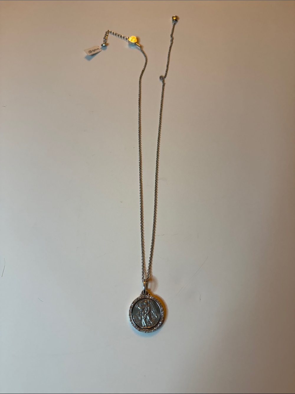 Silver Medallion SerenityPendant Necklace - Brighton